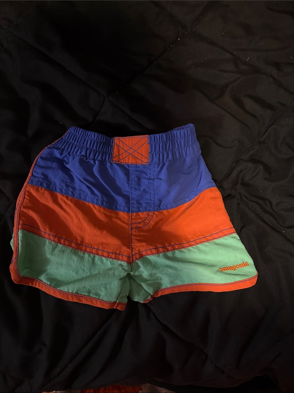 Patagonia Boys Colorblock Shorts - Blue, Orange, Mint